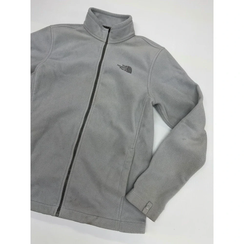The North Face Fleece Jacket Gray Full Zip Outdoor Hiking Warm Layer Small Men